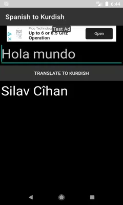 Spanish to Kurdish Translator android App screenshot 2